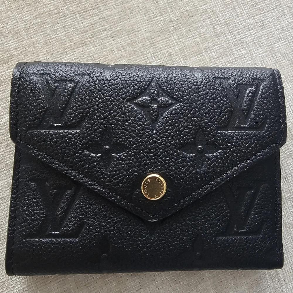 Louis Vuitton Black Embossed Monogram Compact Wallet